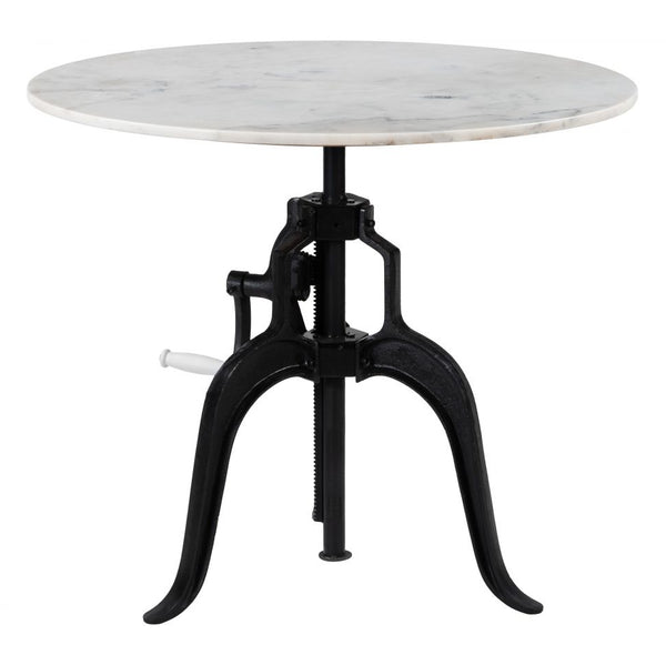 Mufid White Marble Top Round Bistro Table
