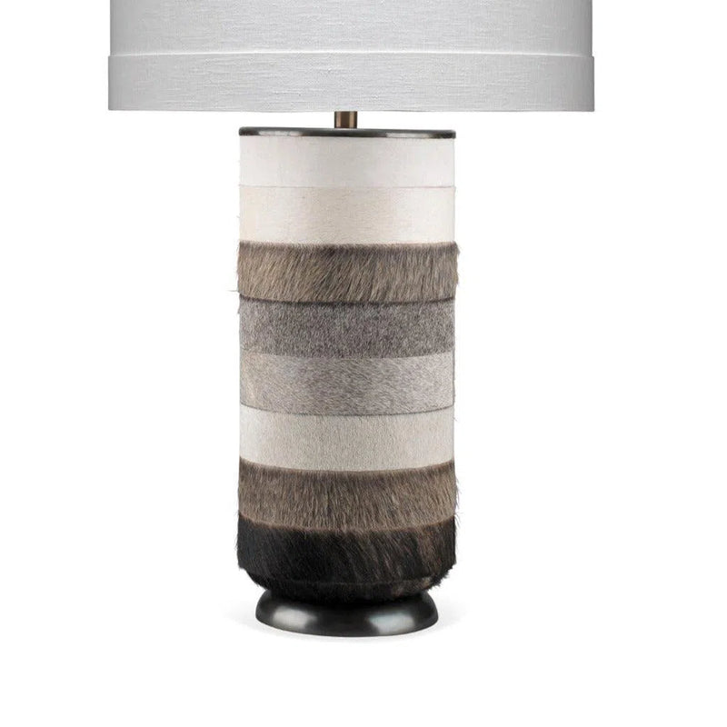 Multi Tone Grey and White Hide Winslow Table Lamp Table Lamps LOOMLAN By Jamie Young