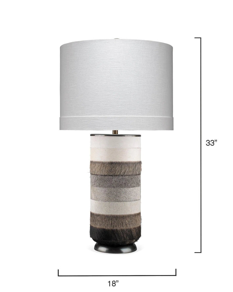 Multi Tone Grey and White Hide Winslow Table Lamp Table Lamps LOOMLAN By Jamie Young