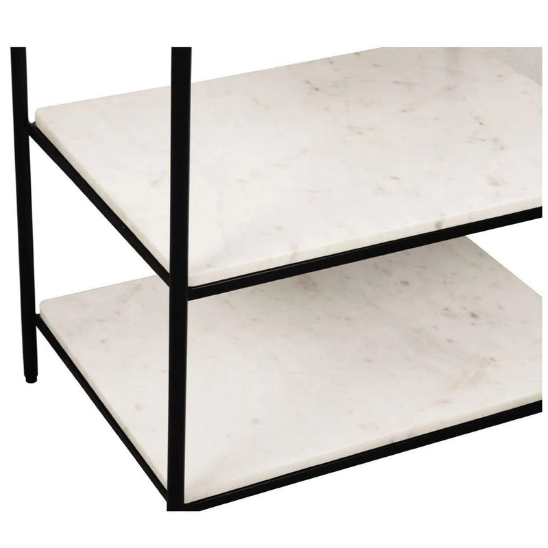 Multipurpose White Marble Accent Table Nightstand Side Tables LOOMLAN By Moe's Home