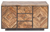 Munro 3 Drawer and 2 Door Wood Sideboard with Iron Frame-Sideboards-LOOMLAN-LOOMLAN