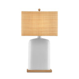 Musing White Composite And Wood Table Lamp-Table Lamps-Currey & Co-LOOMLAN