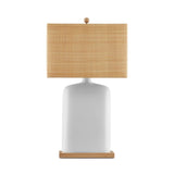 Musing White Composite And Wood Table Lamp-Table Lamps-Currey & Co-LOOMLAN