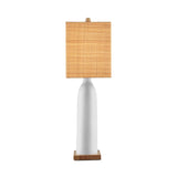 Musing White Composite And Wood Table Lamp-Table Lamps-Currey & Co-LOOMLAN