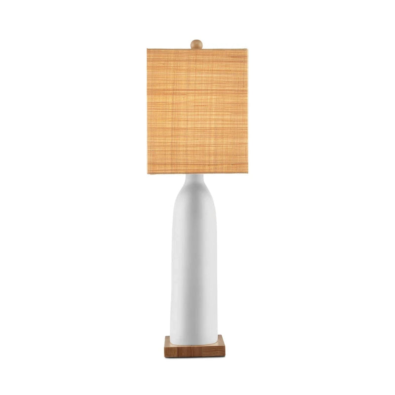 Musing White Composite And Wood Table Lamp-Table Lamps-Currey & Co-LOOMLAN