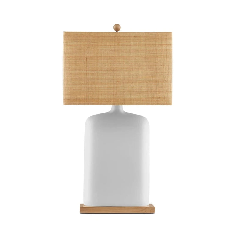 Musing White Composite And Wood Table Lamp