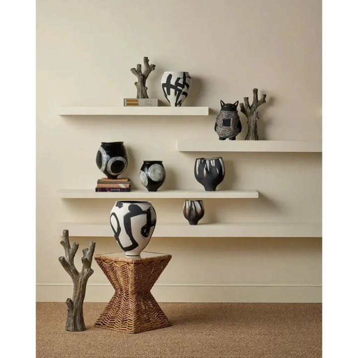 Nakamura Porcelain Black Vase - LOOMLAN - Currey & Co - Vases & Jars