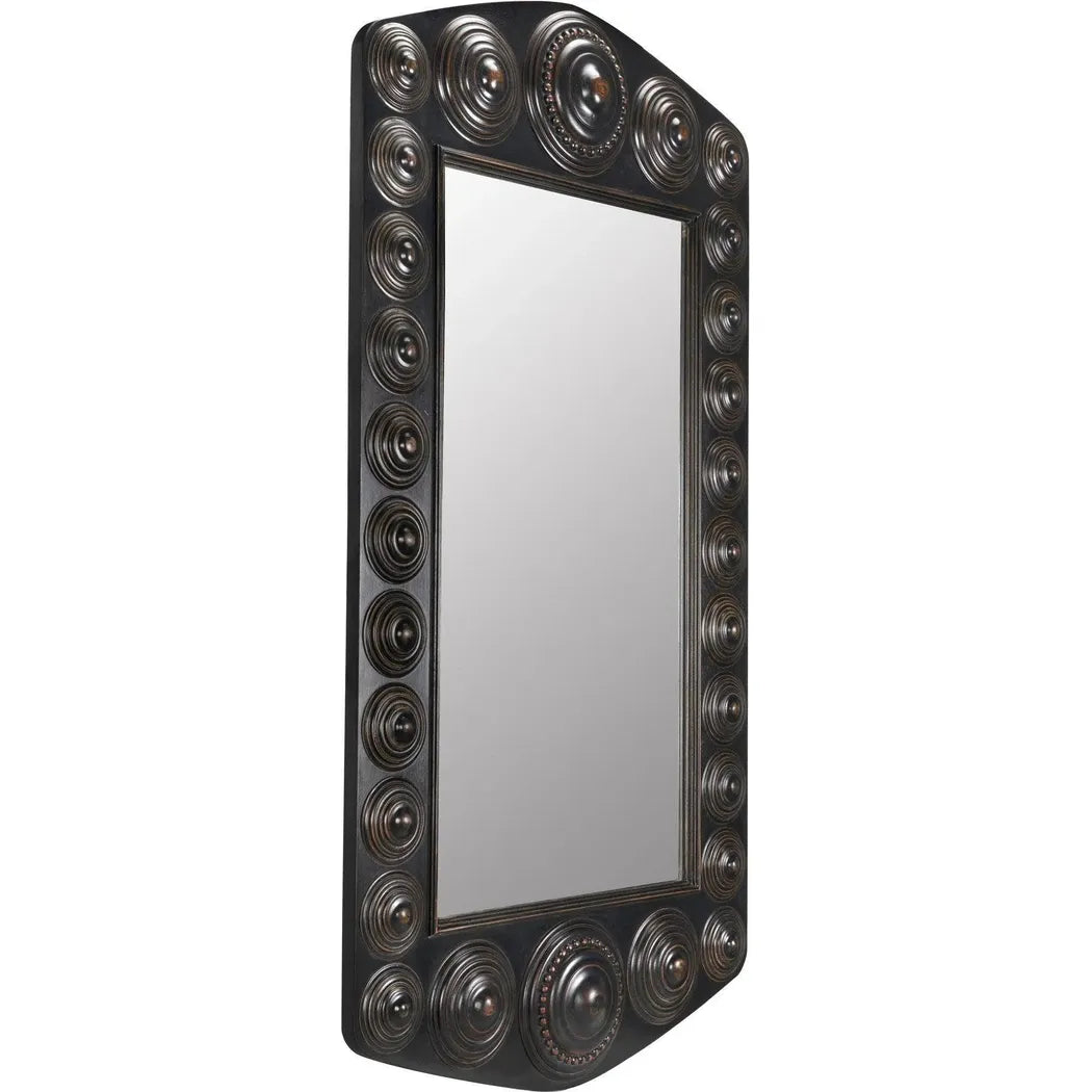 Nanna Mirror, Hand Rubbed Black Light Brown Trim