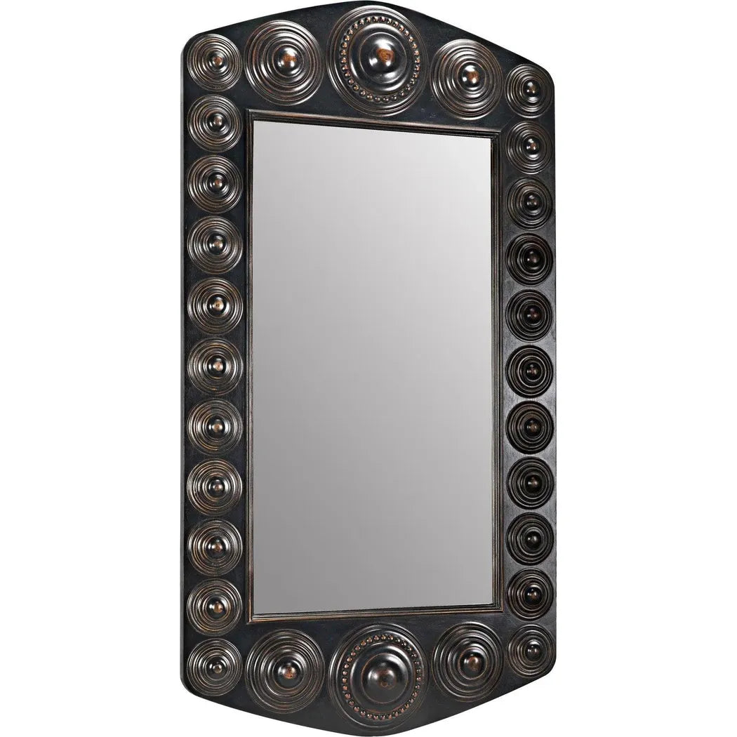 Nanna Mirror, Hand Rubbed Black Light Brown Trim