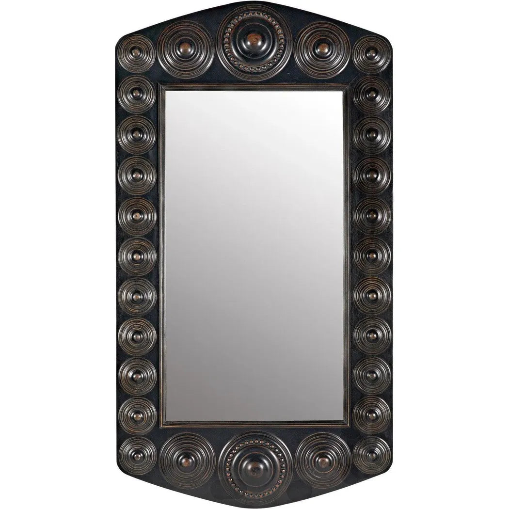 Nanna Mirror, Hand Rubbed Black Light Brown Trim