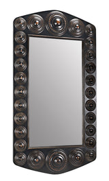 Nanna Mirror, Hand Rubbed Black with Light Brown Trim-Wall Mirrors-Noir-LOOMLAN
