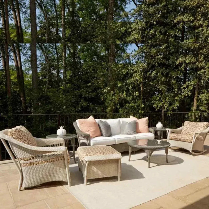 Nantucket Ottoman Premium Wicker Furniture-Outdoor Ottomans-Lloyd Flanders-LOOMLAN