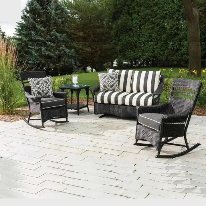 Nantucket Porch Rocker Premium Wicker Furniture-Outdoor Lounge Chairs-Lloyd Flanders-LOOMLAN
