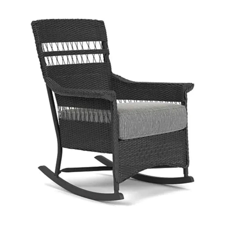 Nantucket Porch Rocker Premium Wicker Furniture-Outdoor Lounge Chairs-Lloyd Flanders-LOOMLAN
