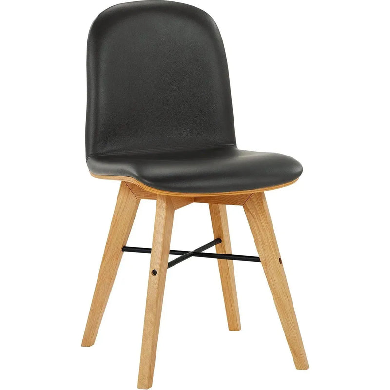 Napoli Leather Armless Dining Chair 2PC-Dining Chairs-Moe's Home-Black-LOOMLAN