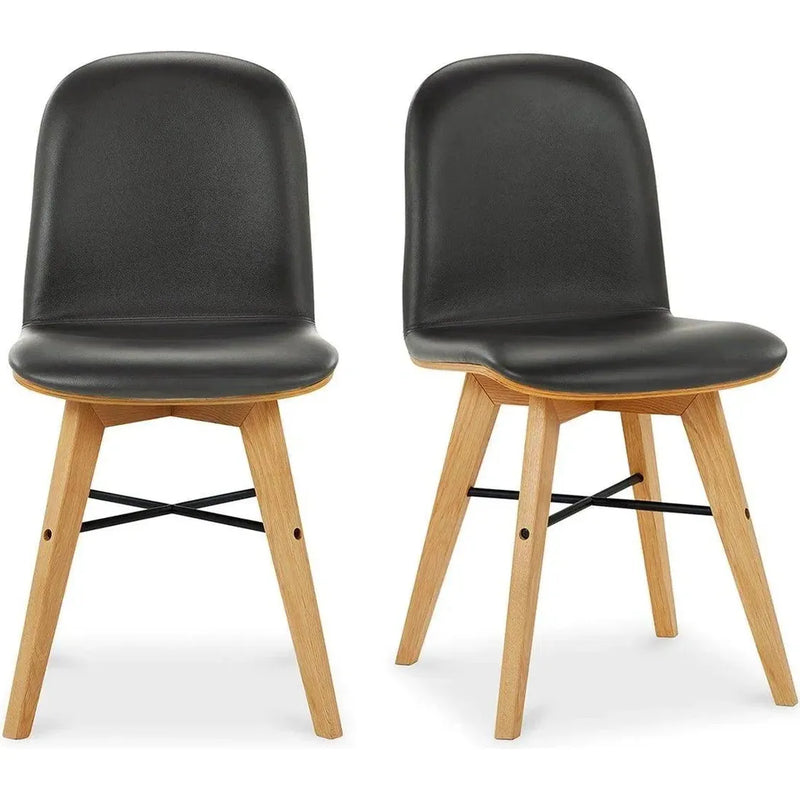 Napoli Leather Armless Dining Chair 2PC-Dining Chairs-Moe's Home-LOOMLAN