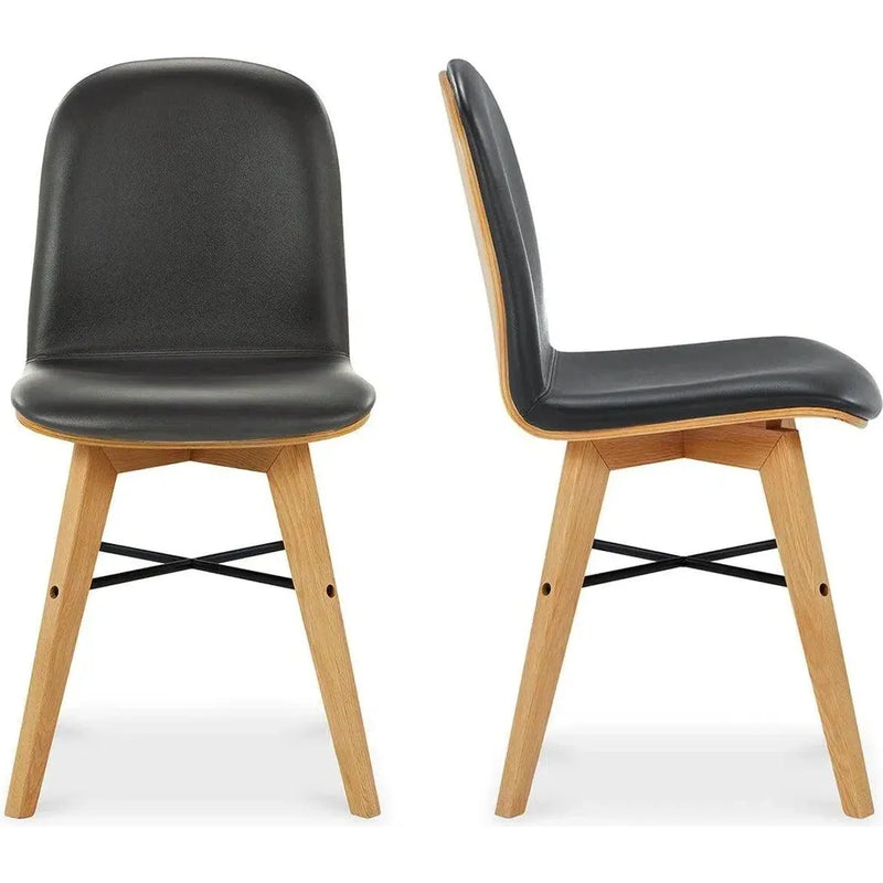 Napoli Leather Armless Dining Chair 2PC-Dining Chairs-Moe's Home-LOOMLAN