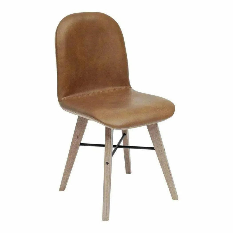 Napoli Leather Armless Dining Chair 2PC-Dining Chairs-Moe's Home-Tan-LOOMLAN