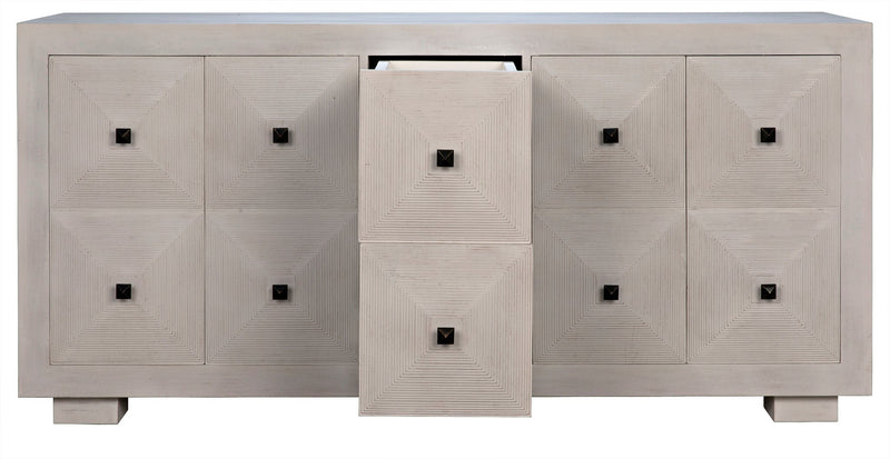 Narcisse Wood White Sideboard-Sideboards-Noir-LOOMLAN
