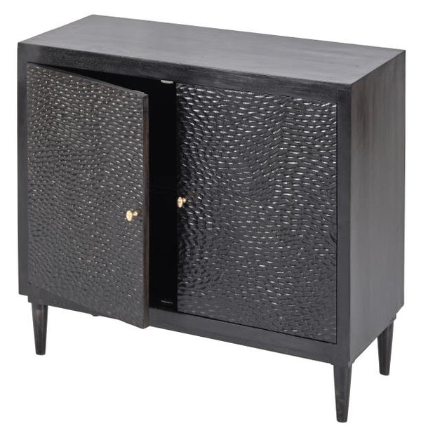 Narissa 2 Door Wood Black Cabinet-Accent Cabinets-LOOMLAN-LOOMLAN