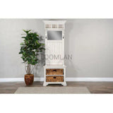 Narrow Entryway Bench Hall Tree With Mirror