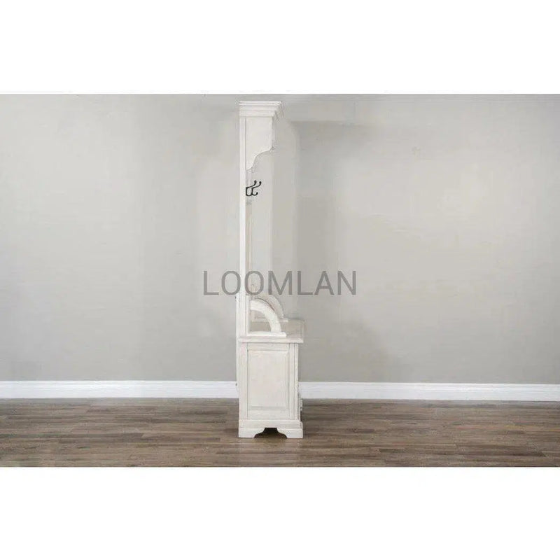 Narrow Entryway Bench Hall Tree With Mirror