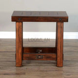 Narrow Rectangular Wood End Side Table