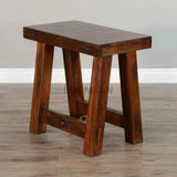 Narrow Rectangular Wood End Side Table