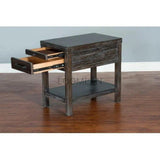 Narrow Rectangular Wood End Table 1 Drawer