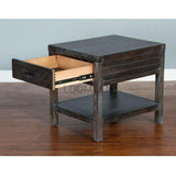 Narrow Rectangular Wood End Table 1 Drawer