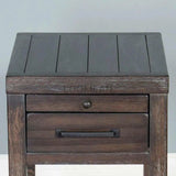 Narrow Rectangular Wood End Table 1 Drawer