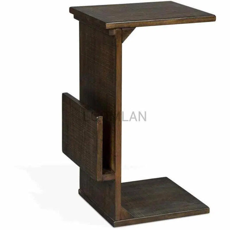 Narrow Wood Manor House Chairside Table