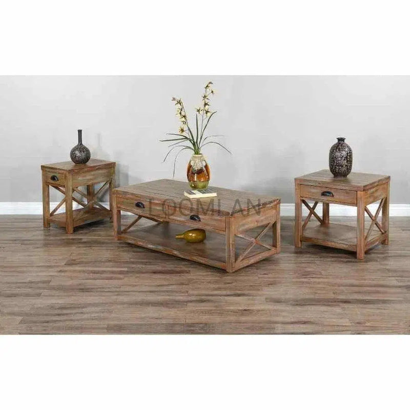 Narrow Wooden Durango Chairside Table