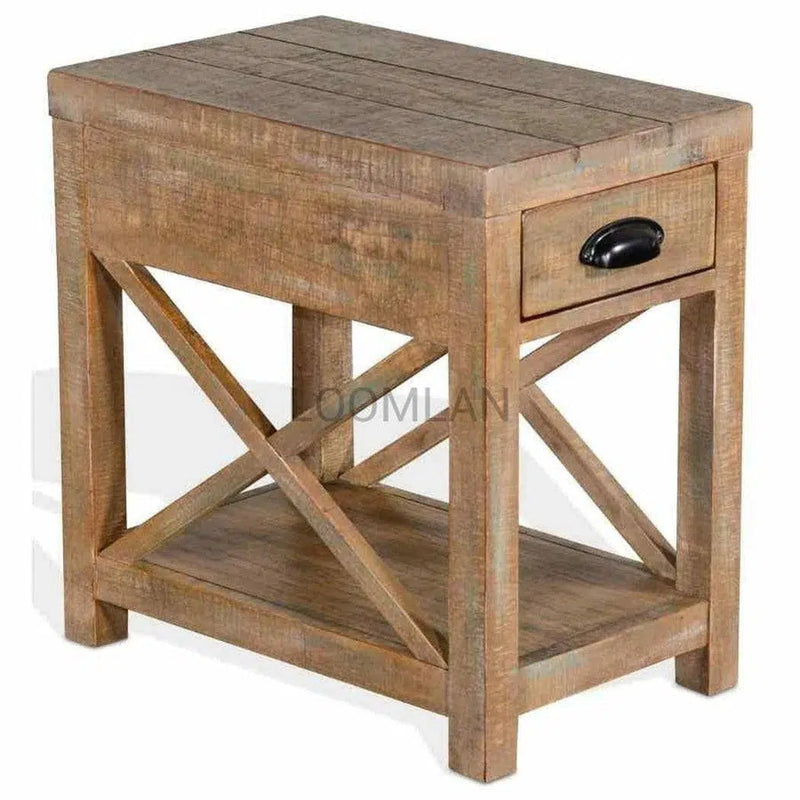 Narrow Wooden Durango Chairside Table