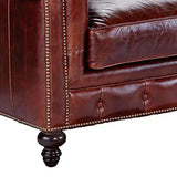 108" Long Leather Chesterfield Sofa Made to Order Sofas & Loveseats LOOMLAN By Uptown Sebastian