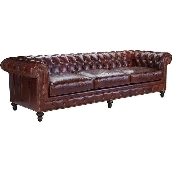 Nathan Long Leather Chesterfield Sofa Made to Order