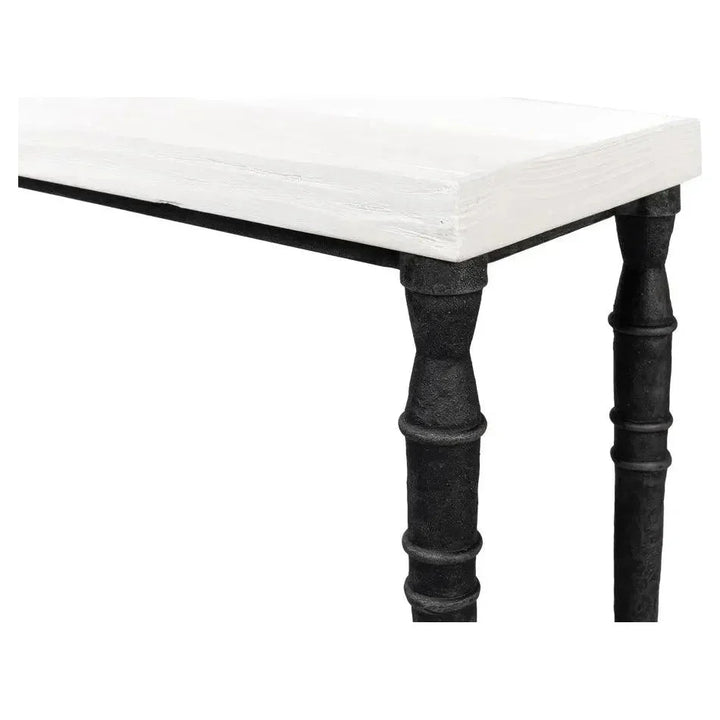 Nathaniel Console Table Extra Slim Two Tone Wood 60" - LOOMLAN - Sarreid - Console Tables