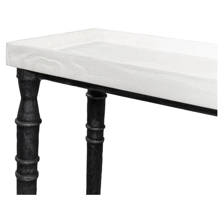 Nathaniel Console Table Extra Slim Two Tone Wood 60" - LOOMLAN - Sarreid - Console Tables