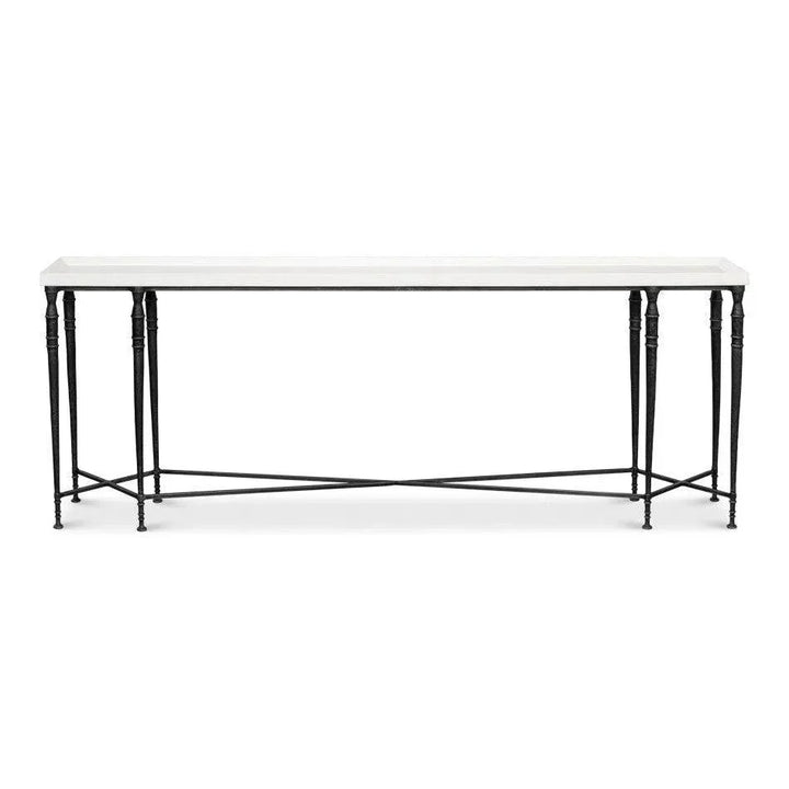 Nathaniel Console Table Slim Two Tone Wood 80" - LOOMLAN - Sarreid - Console Tables