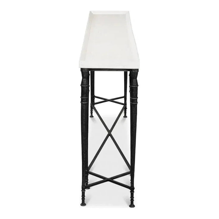 Nathaniel Console Table Slim Two Tone Wood 80" - LOOMLAN - Sarreid - Console Tables