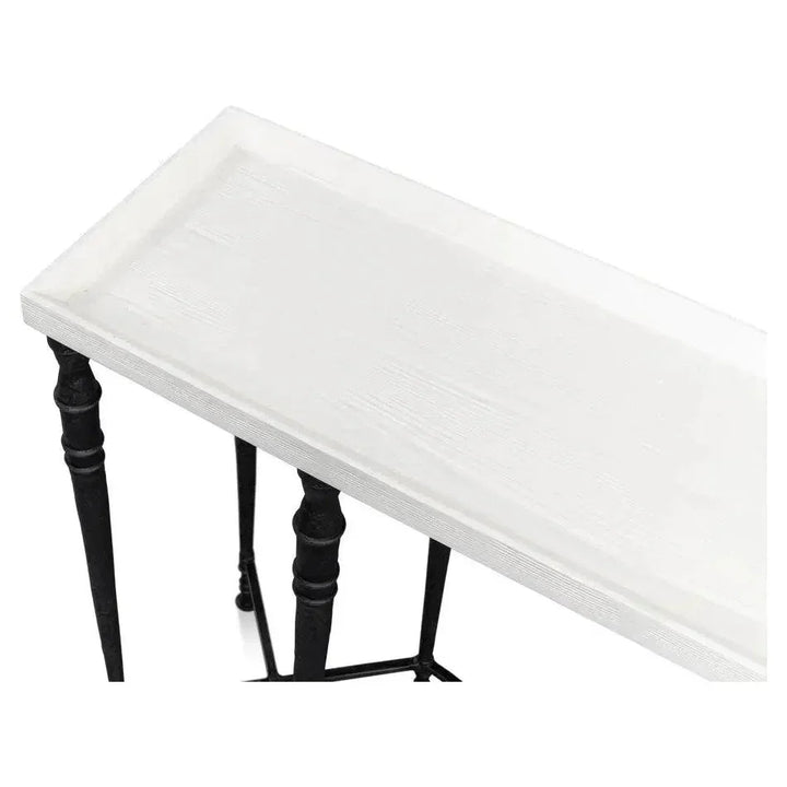 Nathaniel Console Table Slim Two Tone Wood 80" - LOOMLAN - Sarreid - Console Tables