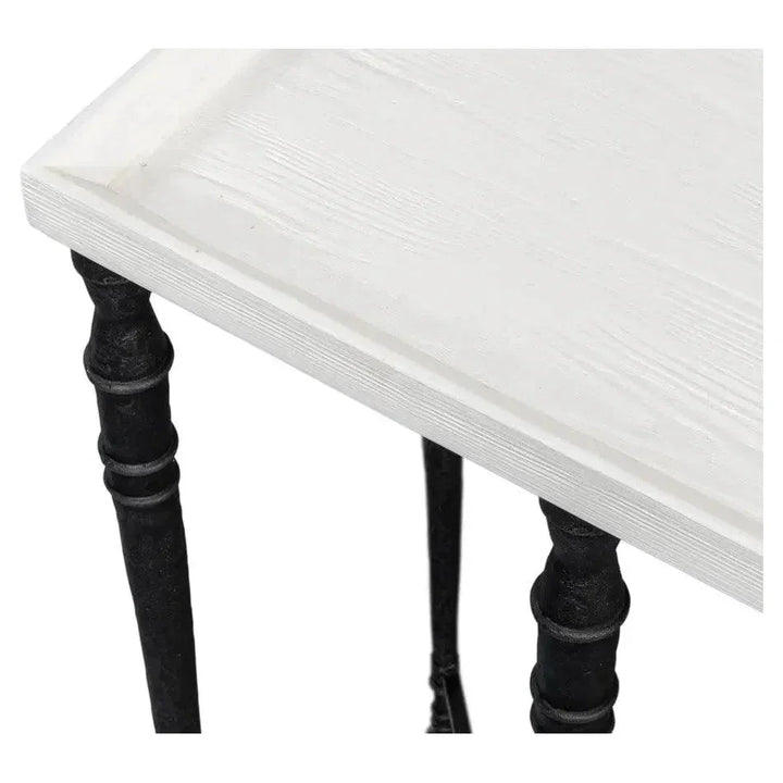 Nathaniel Console Table Slim Two Tone Wood 80" - LOOMLAN - Sarreid - Console Tables