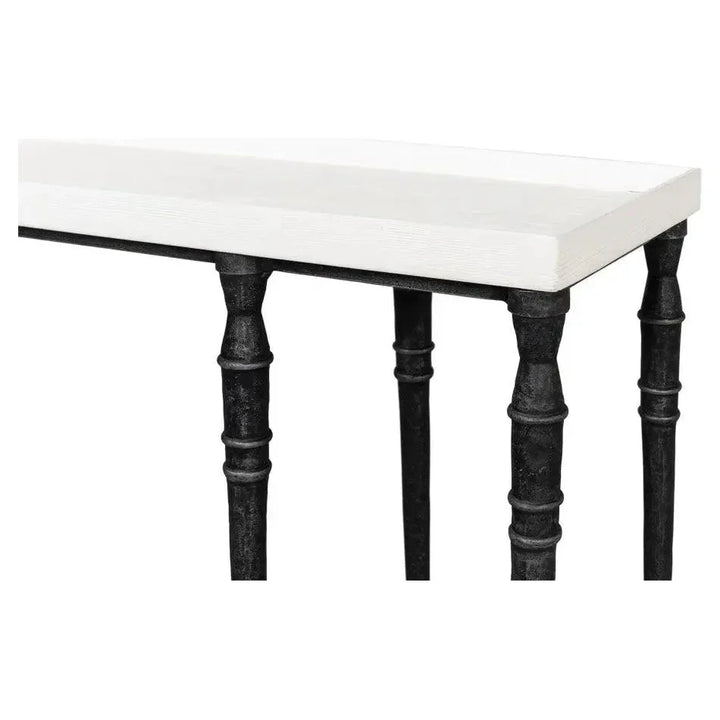 Nathaniel Console Table Slim Two Tone Wood 80" - LOOMLAN - Sarreid - Console Tables