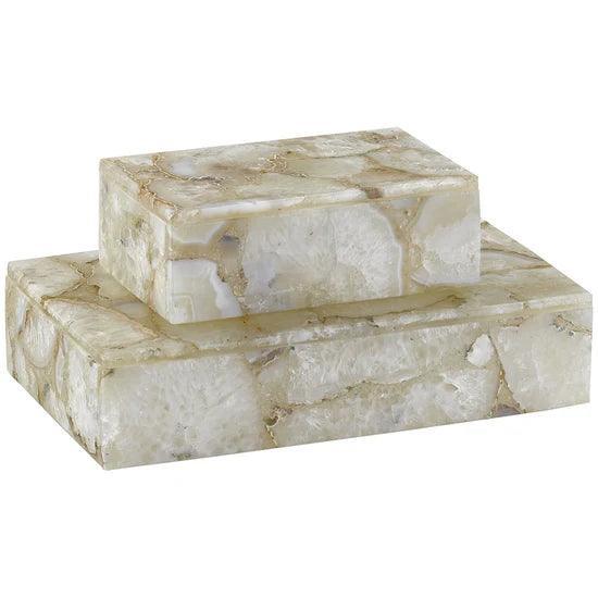 Natural Agate Benoit Small Box - LOOMLAN - Currey & Co - Boxes & Bowls