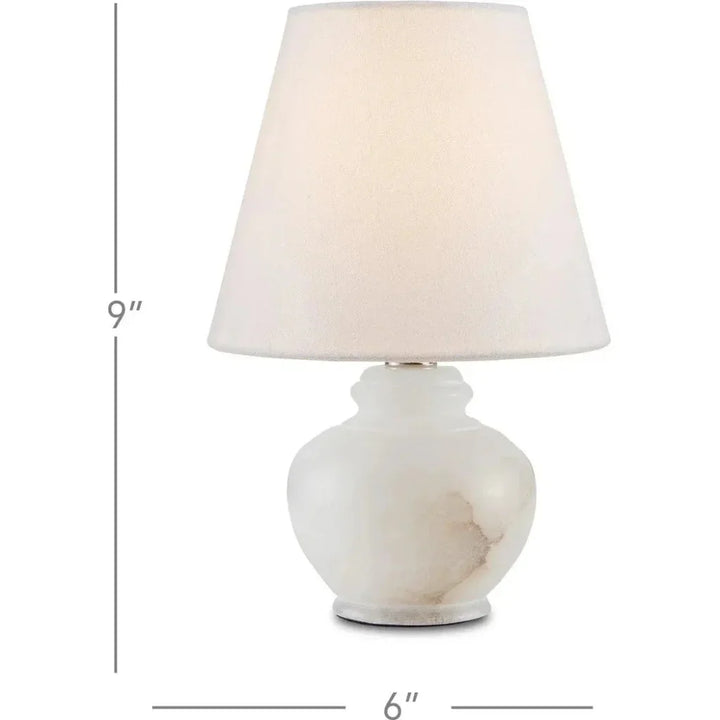 Natural Alabaster Piccolo Mini Table Lamp - LOOMLAN - Currey & Co - Table Lamps