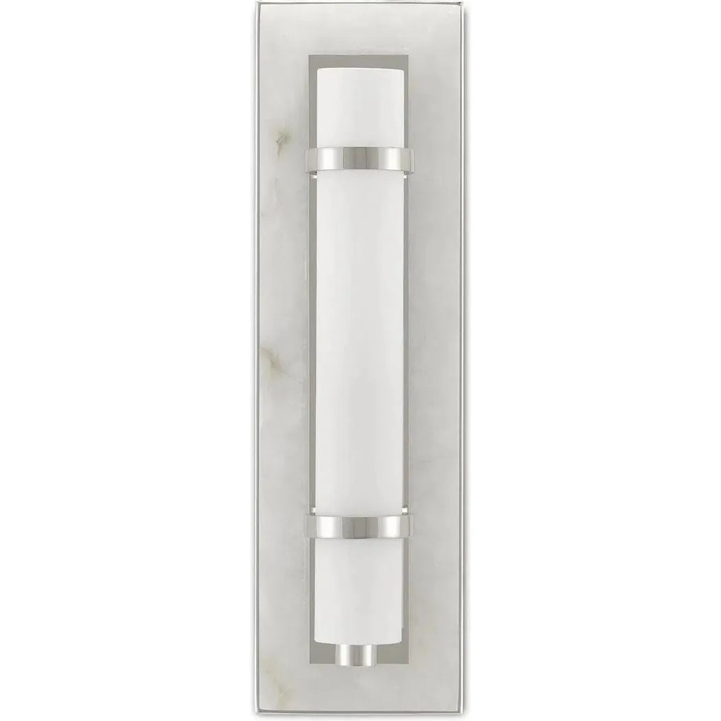 Natural Alabaster White Bruneau Nickel Wall Sconce