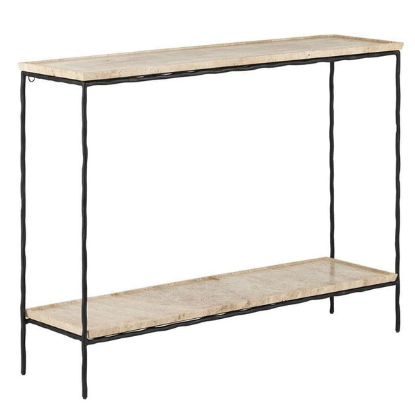 Natural Black Boyles Console Table Hiroshi Koshitaka Collection Console Tables LOOMLAN By Currey & Co
