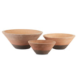 Natural Black Cottage Black Bowl Set of 3 Boxes & Bowls LOOMLAN By Currey & Co