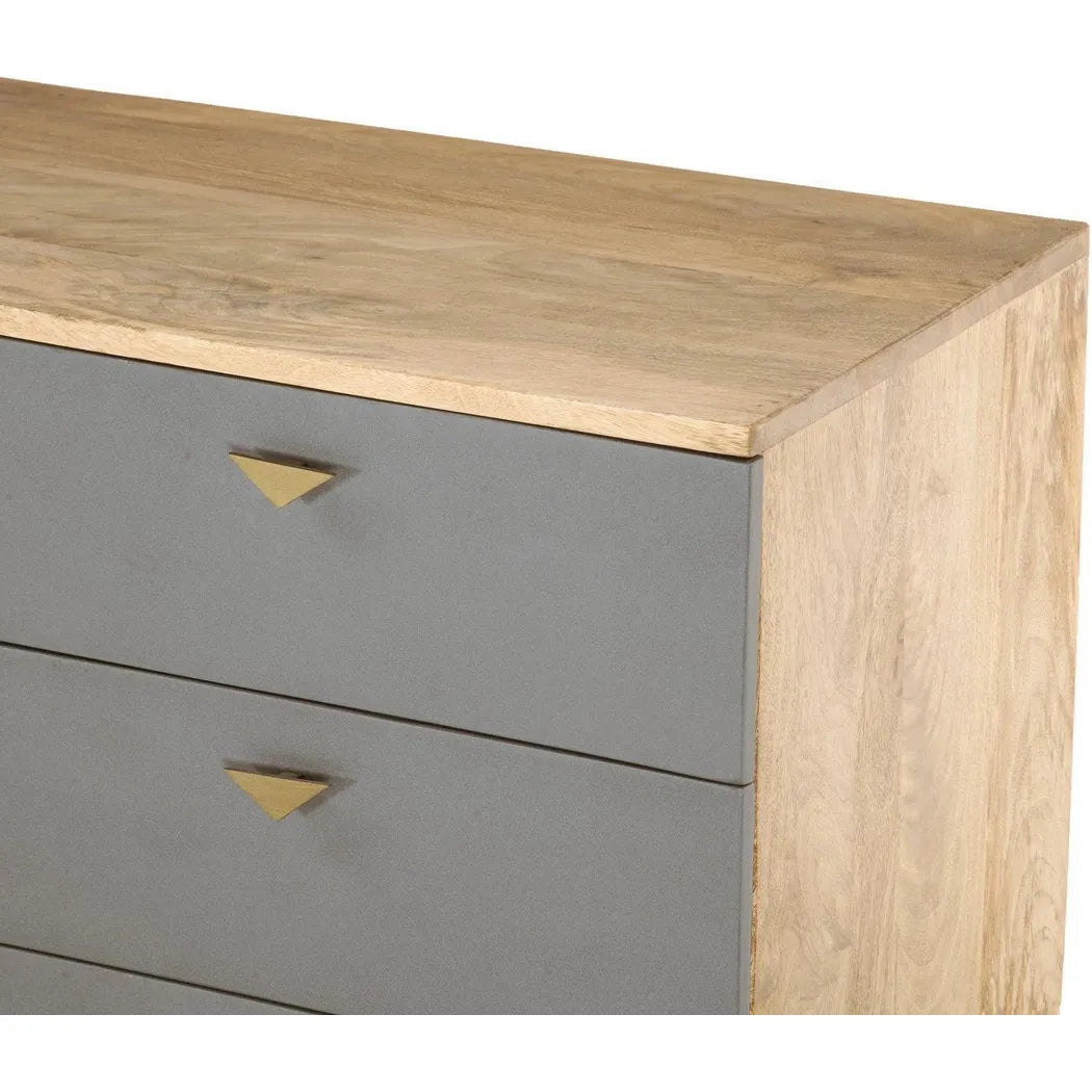 Natural Brown Solid Wood Sideboard Drawers