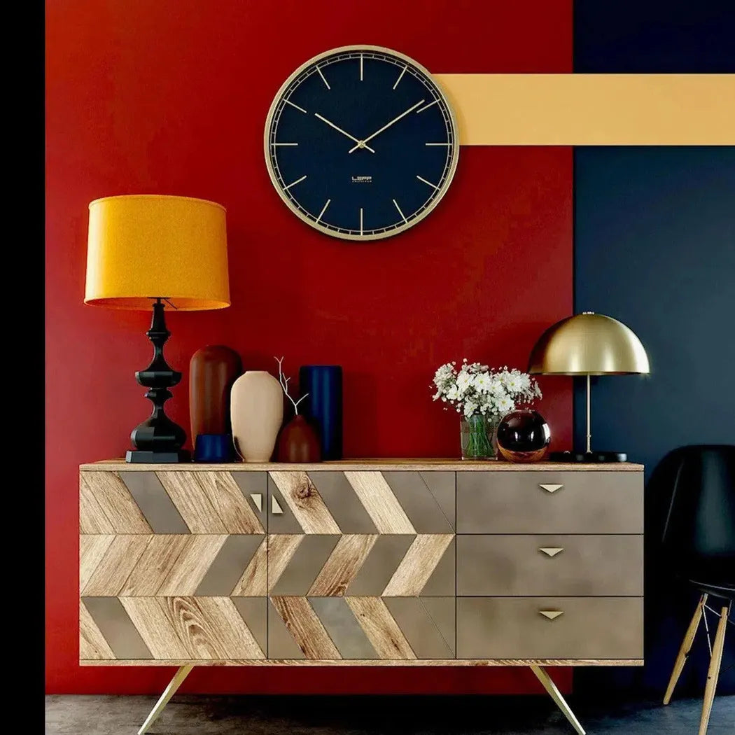 Natural Brown Solid Wood Sideboard Drawers